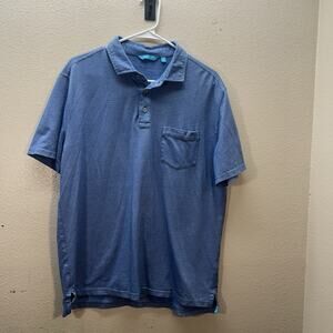Tori Richard Shirt Mens SZ L Blue Honolulu Polo Short Sleeves‎ Golf Preppy